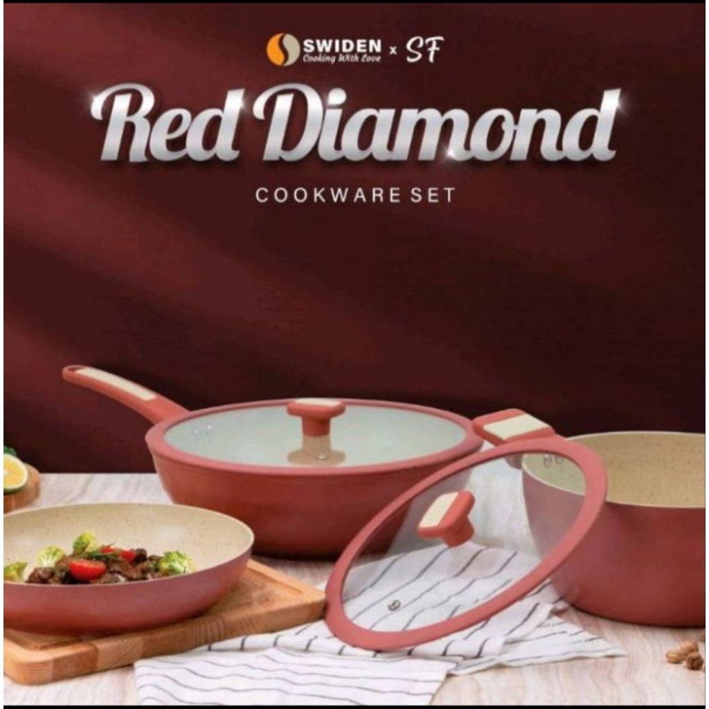 Swiden Red Diamond Cookware Set