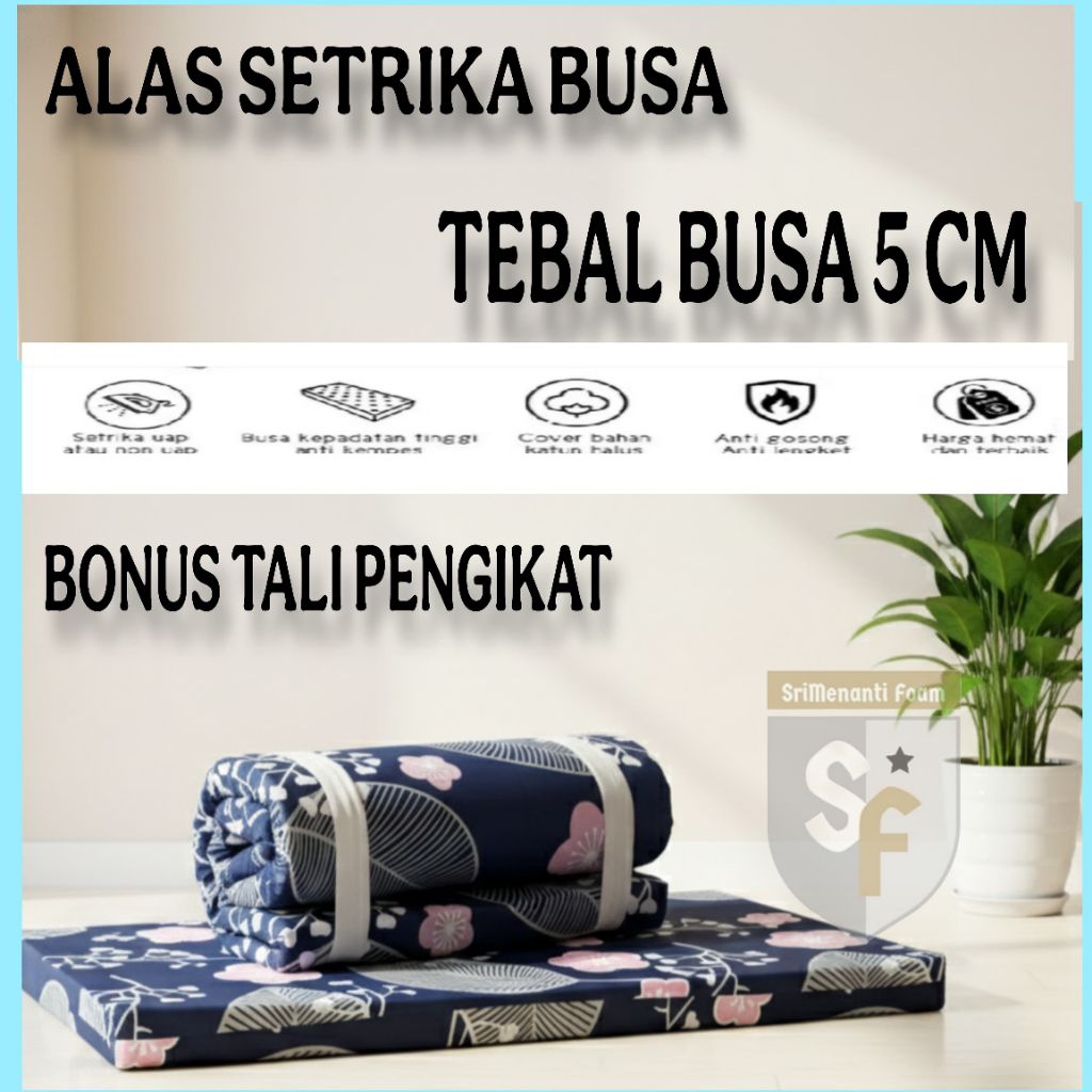 Alas setrika busa inoac || Tebal busa 5 cm || bonus tali pengikat || Alas setrika Inoac || Busa Inoa