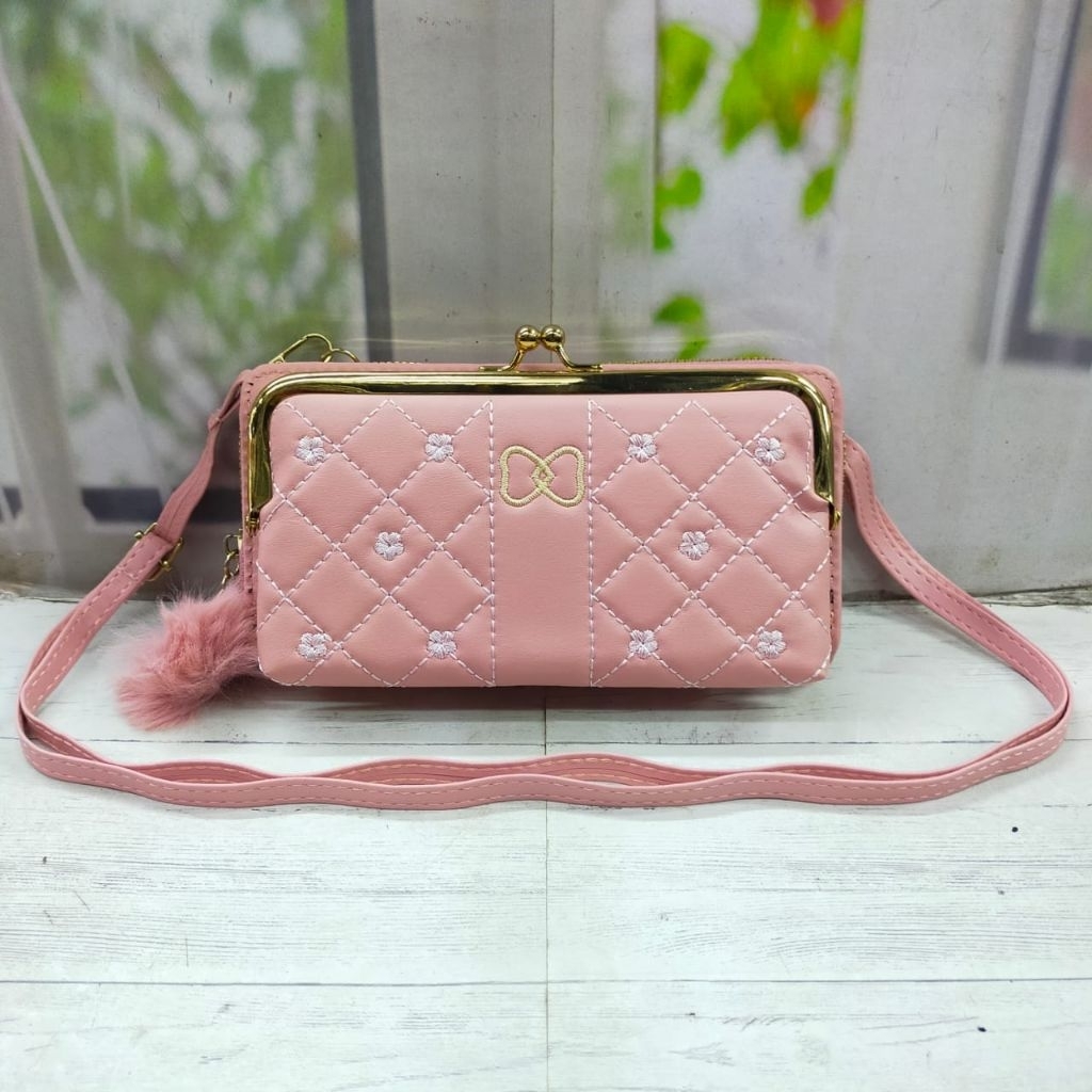 KAAKAAID - Tas Selempang HP Wanita Motif Bordir Tas handphone wanita tipis tali panjang terbaru