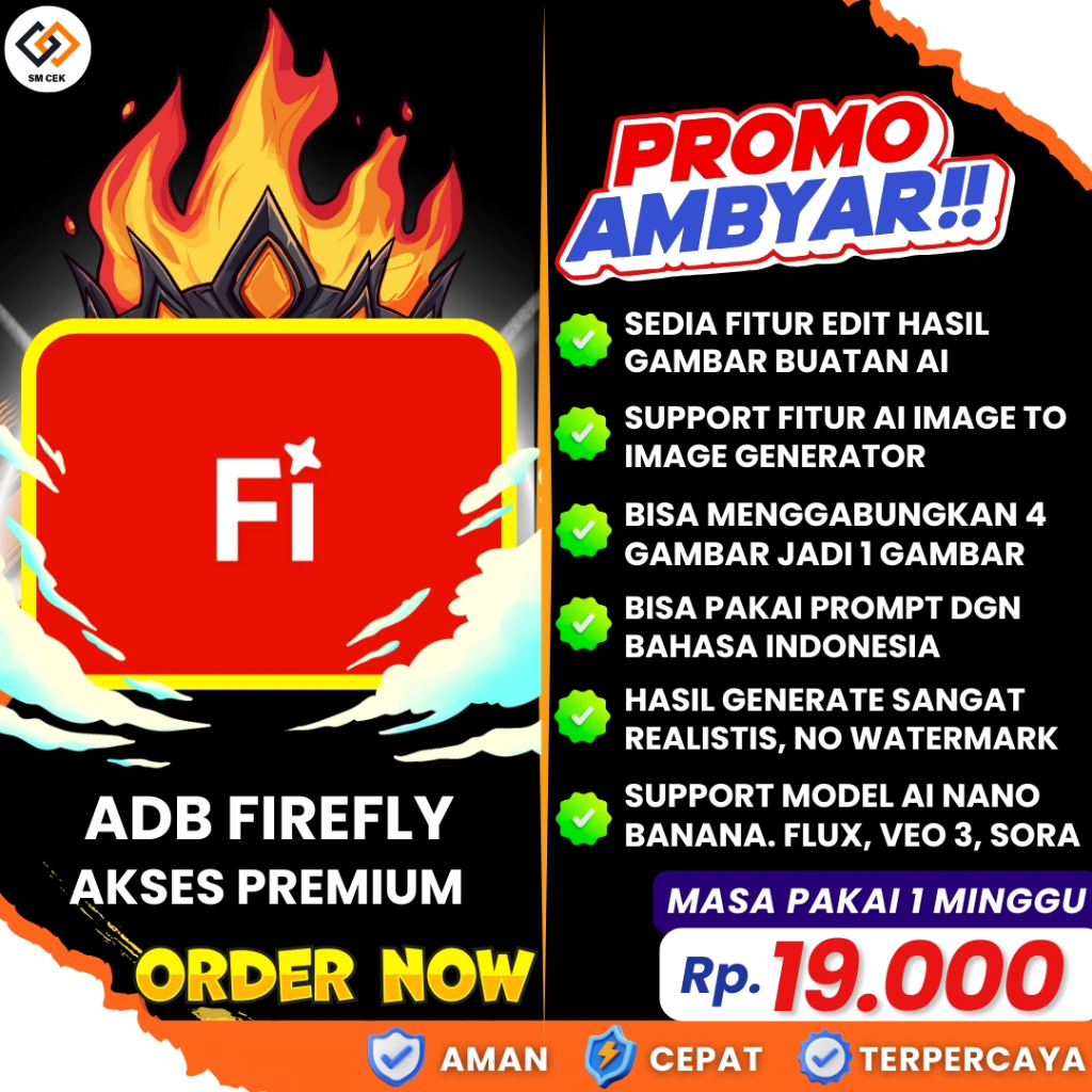 Adobe Firefly 4000 CREDIT Generative Fill Original Bulanan - Mac/Windows, 2 BULAN Resmi