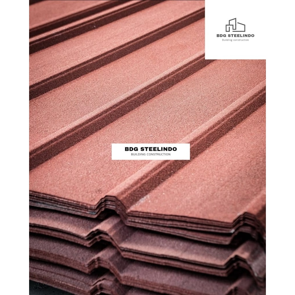 Atap Spandek Metal Pasir 4, 5, 6 meter MERAH / Kanopi