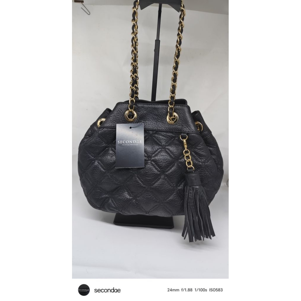double m bag hitam kulas rantai like new