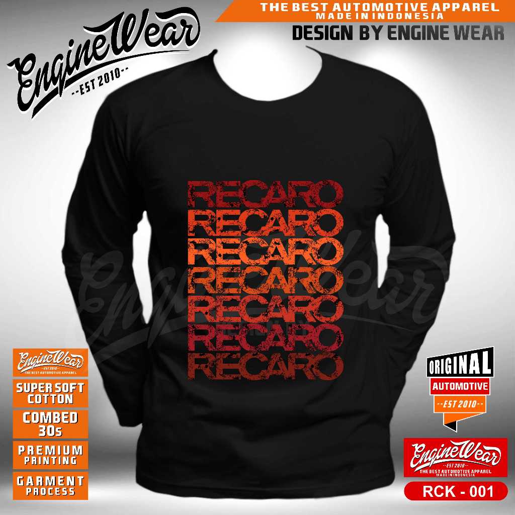 Kaos Recaro Tshirt Recaro Baju mobil balap jdm racing Recaro RCK001T