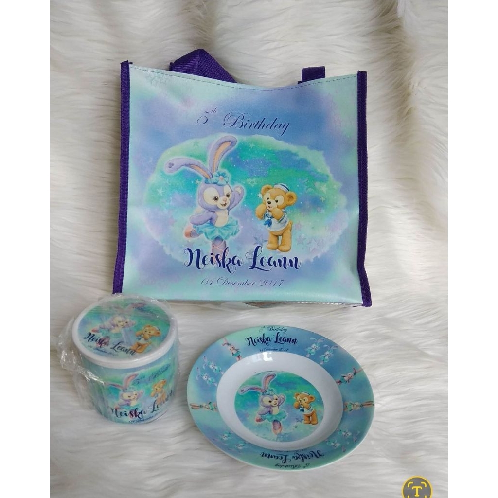 souvenir set piring dan mug tutup custom