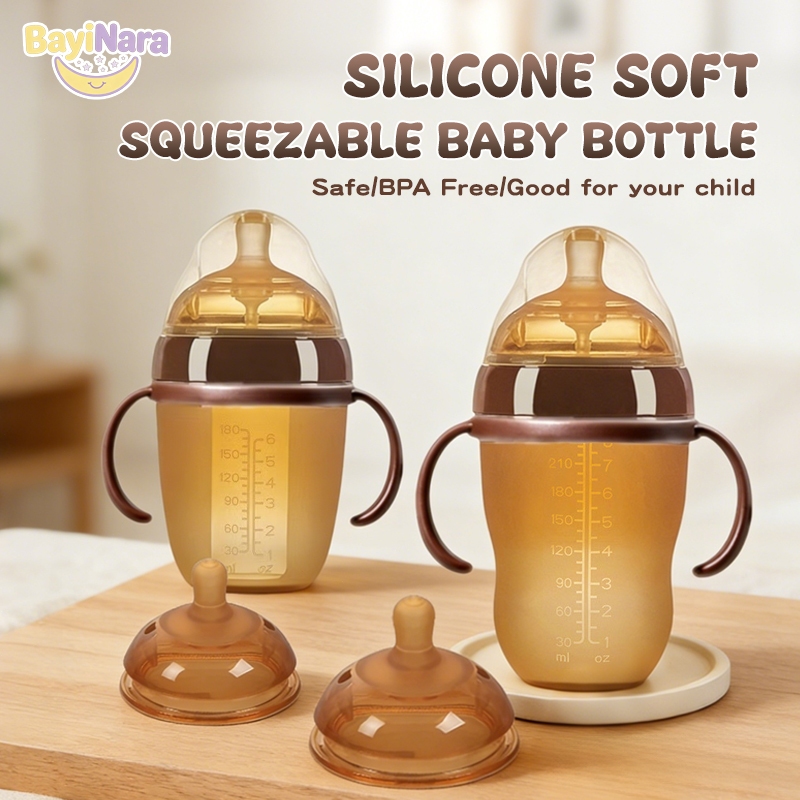 BayiNara Botol Susu Bayi Silikon Anti Kolik Leher Lebar - Botol Susu Bayi Newborn Wide Neck