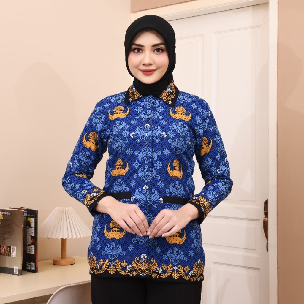 Kemeja Dinas Pns Korpri WanitaTerbaru Lapis Furing C 50s
