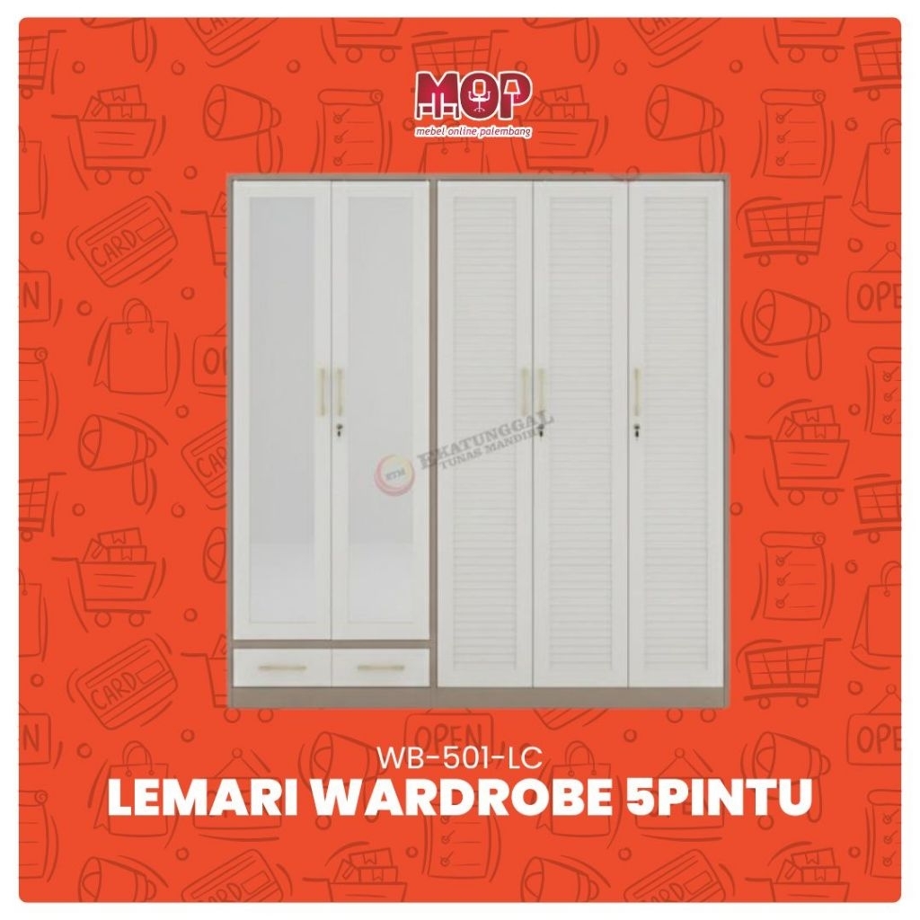 Lemari baju/lemari pakaian besi/lemari baju besi 5pintu