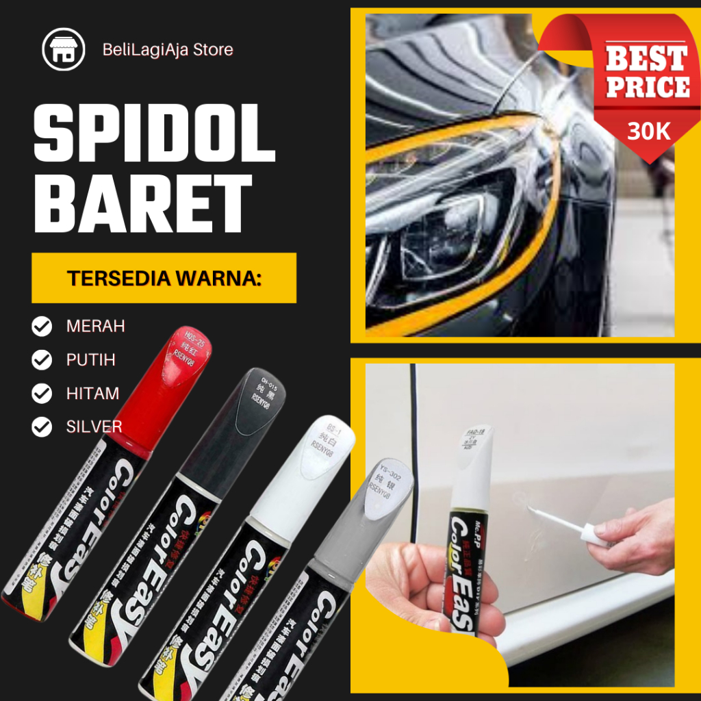 SPIDOL PENGHILANG BARET / Lecet Cat Mobil - Memperbaiki Cat Mobil Baret MERAH