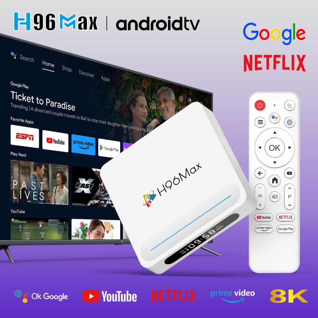 H96 MAX H618 PLUS Android TV Box 4GB/128GB Allwinner H618 WiFi 6 8K HDR