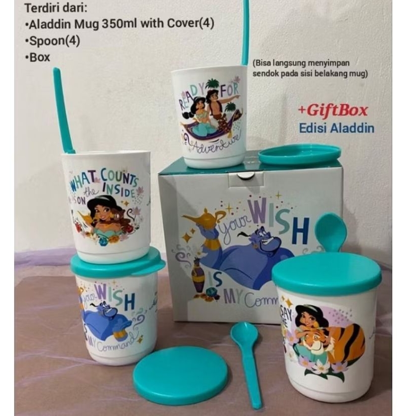 Gelas with Cover atau tutup Aladin Ori Tupperware