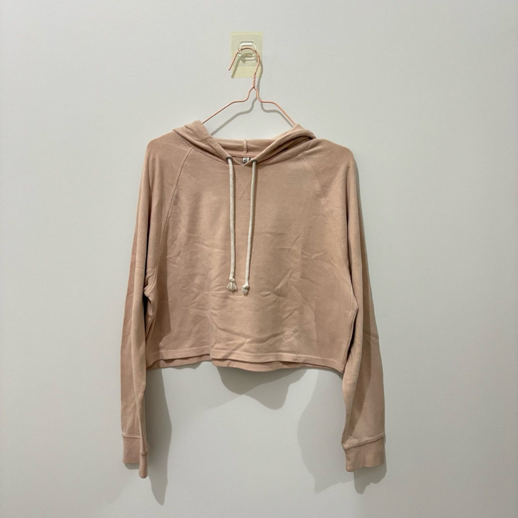(Preloved) H&M Crop Hoodie Pink Wanita