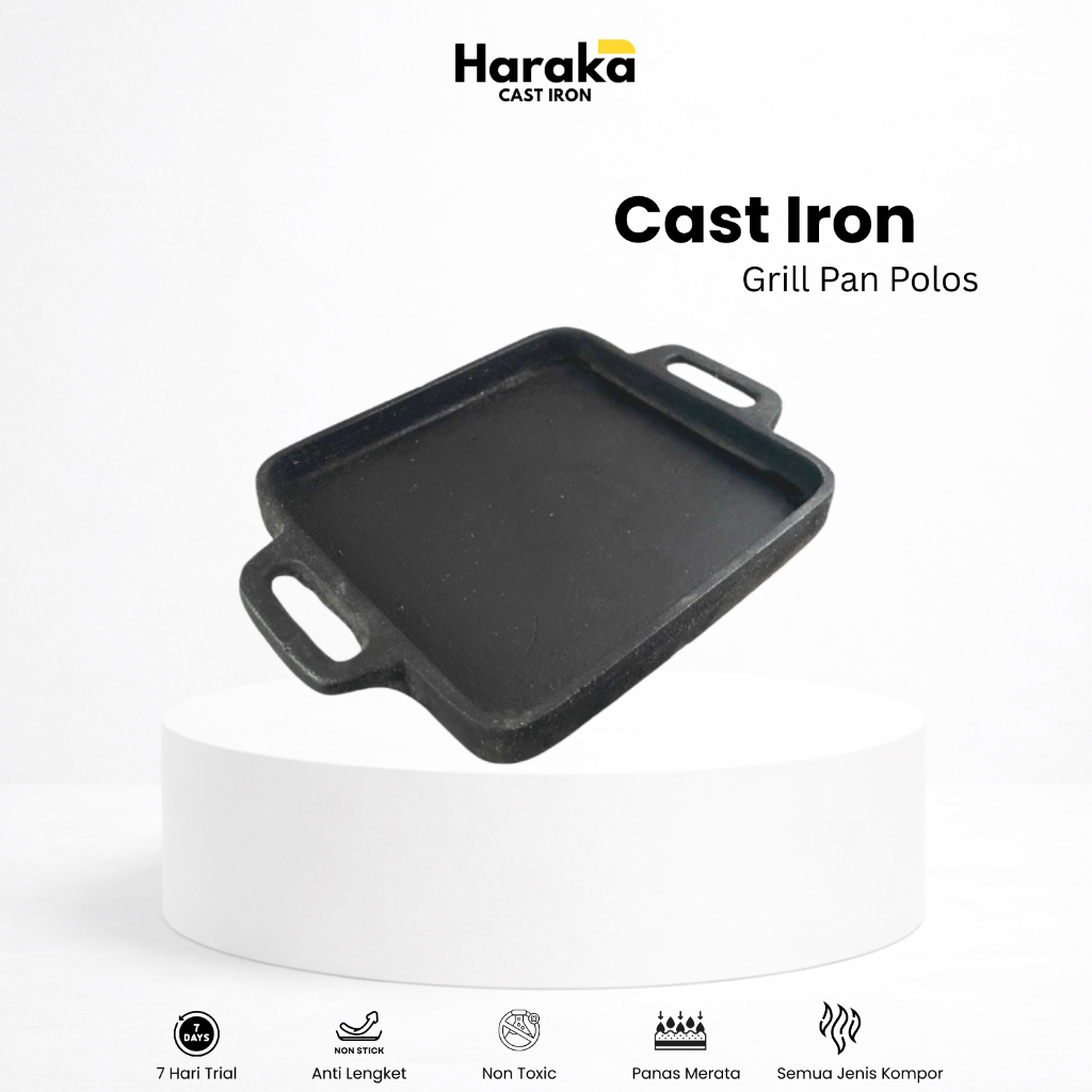 Haraka Cast Iron / Grill Pan Kotak 24 cm