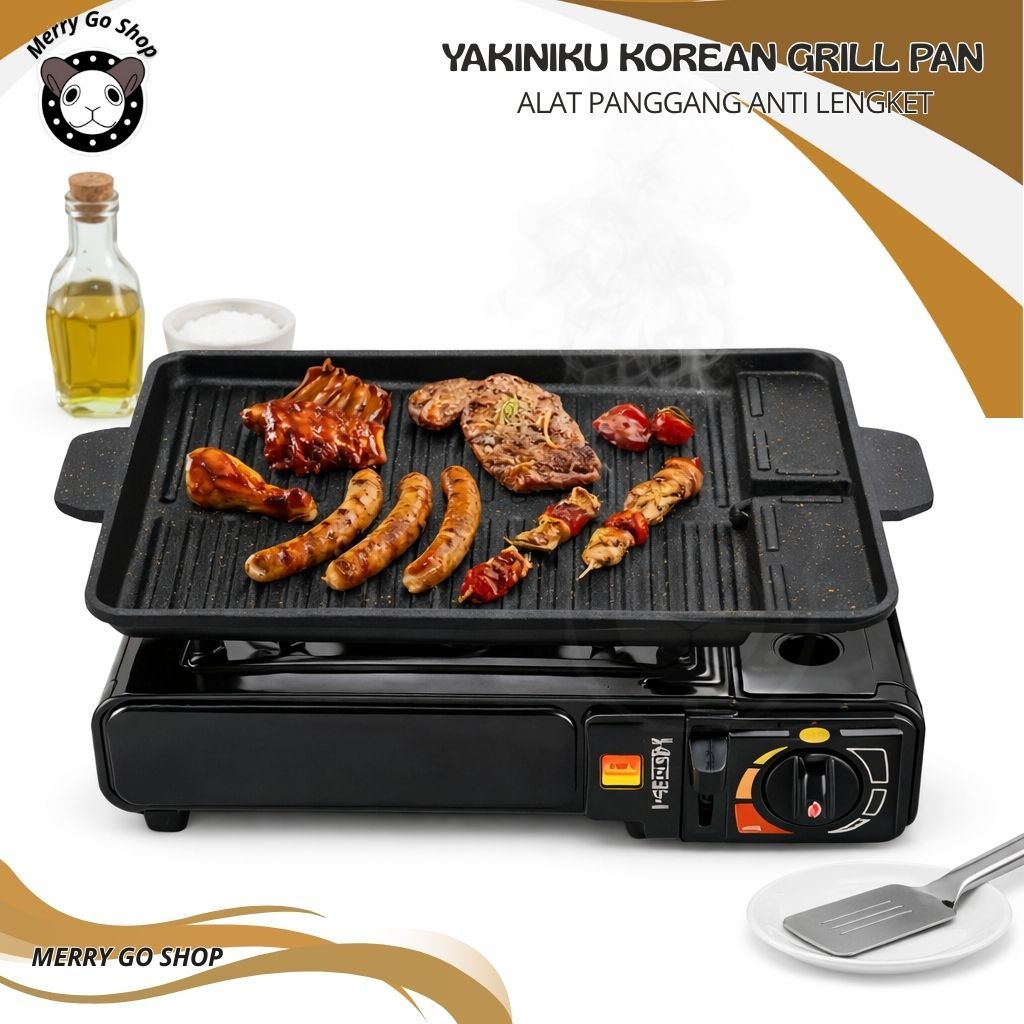 Grill Pan Yakiniku KOREAN BBQ Grill / panggangan KOREAN BBQ Grill Anti Lengket