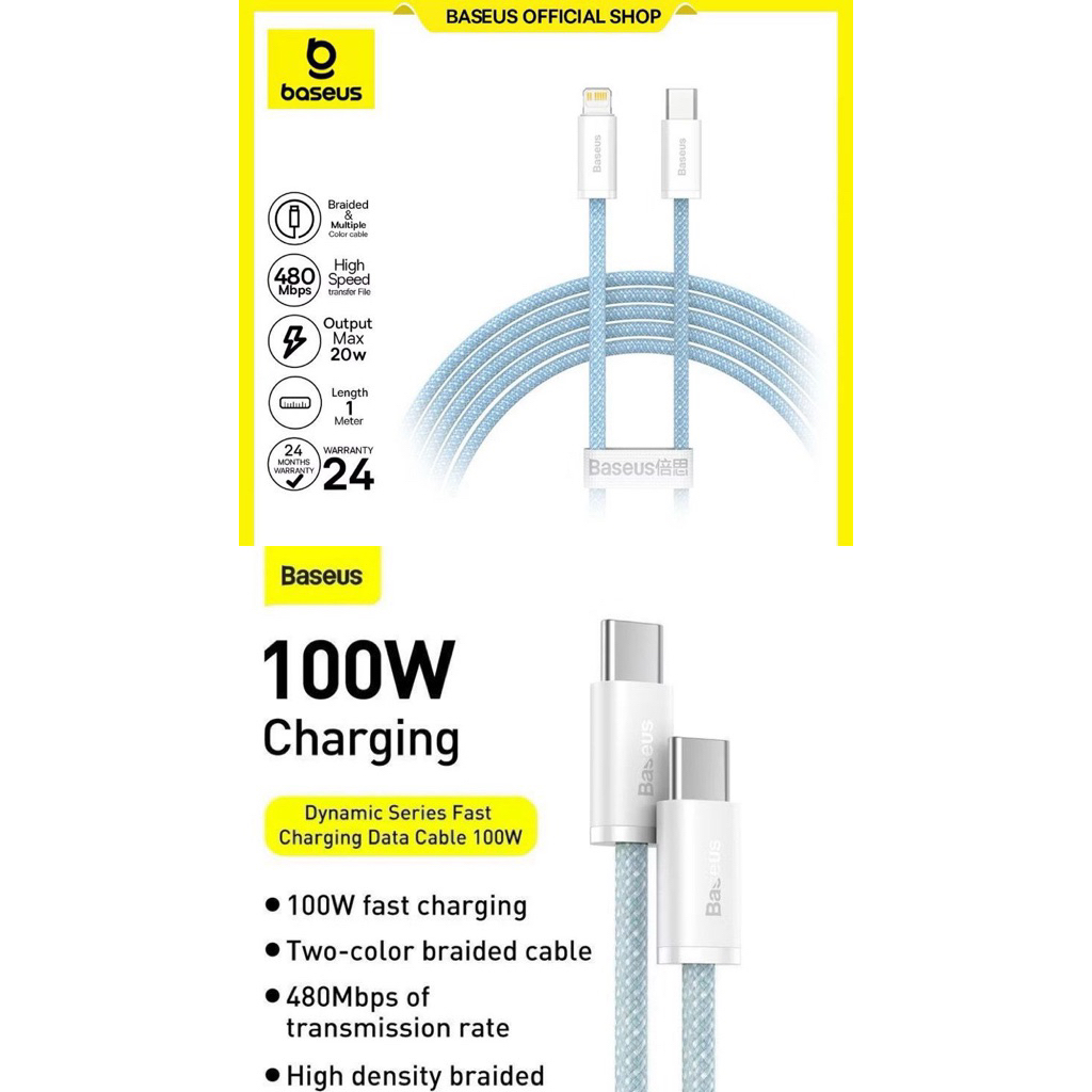 Kabel data Type-C to Type-C/Lightning BASEUS DYNAMIC SERIES