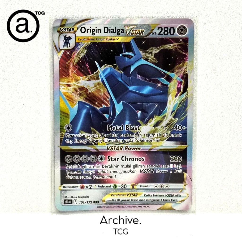 Origin Dialga Vstar (101/172) Pokemon Indonesia ~ VSTAR Semesta S12A