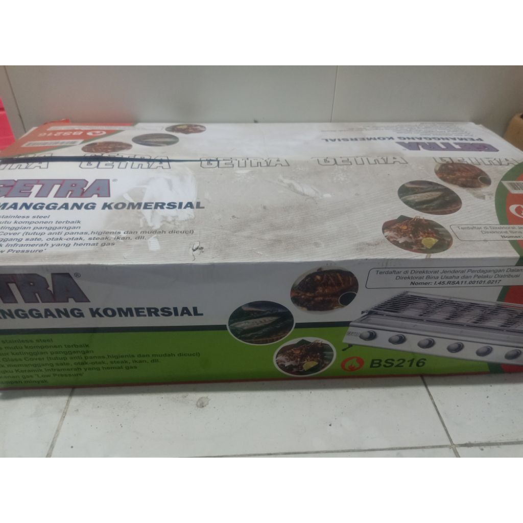 kompor panggang GETRA Fullstainless 6tungku