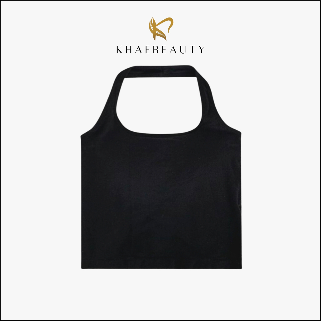 KHAEBEAUTY Tanktop Wanita Sexy Tank Top U-Neck Halter Necktie Tanpa Kawat With Cup BR186