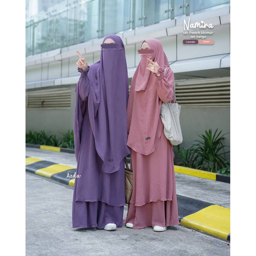 Gamis Set Natasha & Gamis Set Namira By Azda | Gamis Syari Crinkle Premium | Gamis Azda
