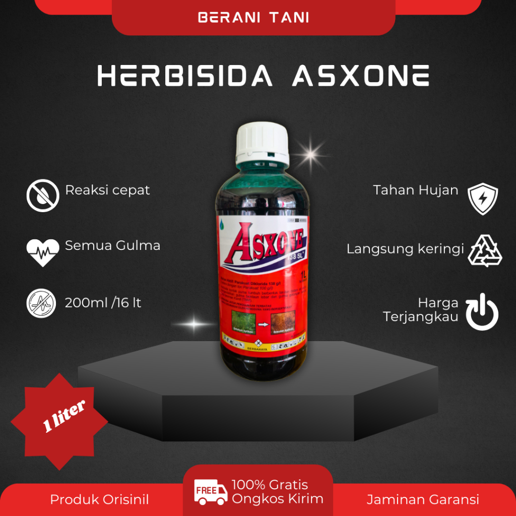 herbisida kontak asxone 138 sl 1 liter langsung kering