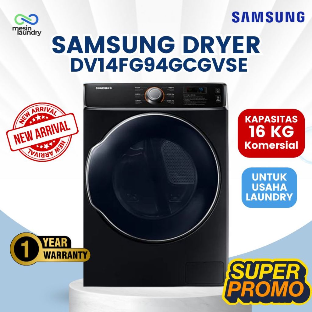 Dryer Samsung DV14FG94GCGVSE – 14 KG (Gas LPG) Mesin Pengering Pakaian Kapasitas Besar Kelas Komersi