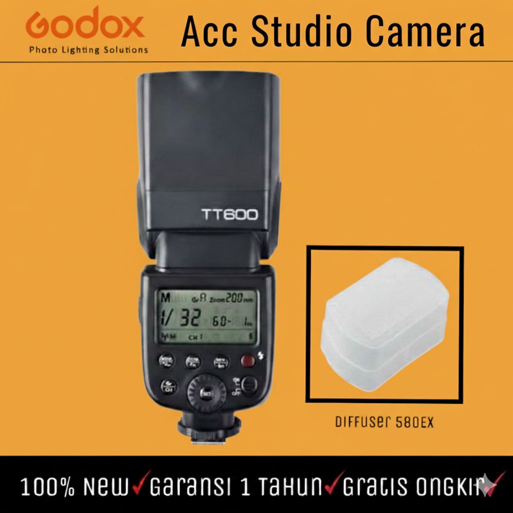 Flash Universal Godox TT600 Flash Speedlite free Diffuser