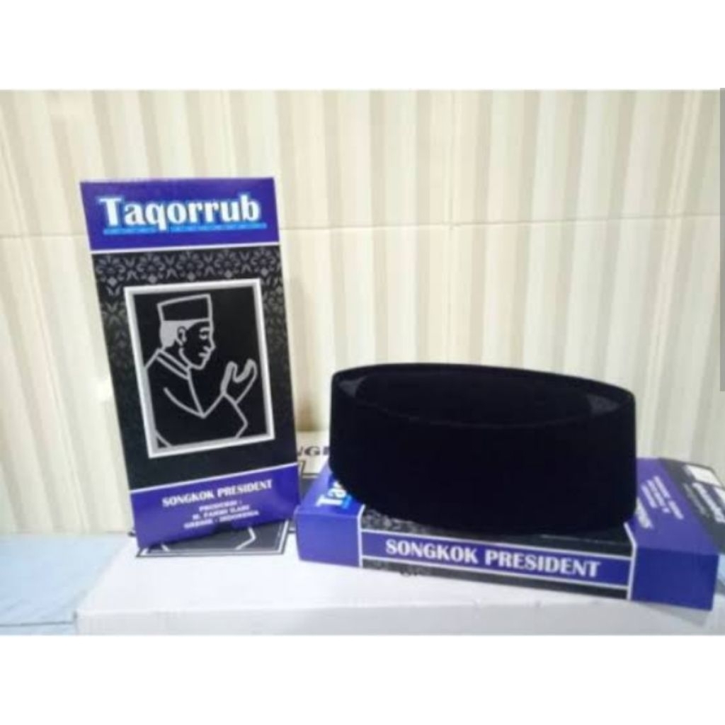 Songkok Peci Awing AC Hitam Polos - Nyaman Dipakai, Tahan Air, Tanpa Kertas