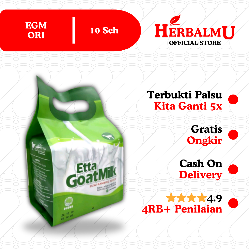 ETTA GOAT MILK (EGM) Susu Kambing Bubuk HNI HPAI - Original & Halal, EGM, EXP 2028, SUSU KAMBING NO7