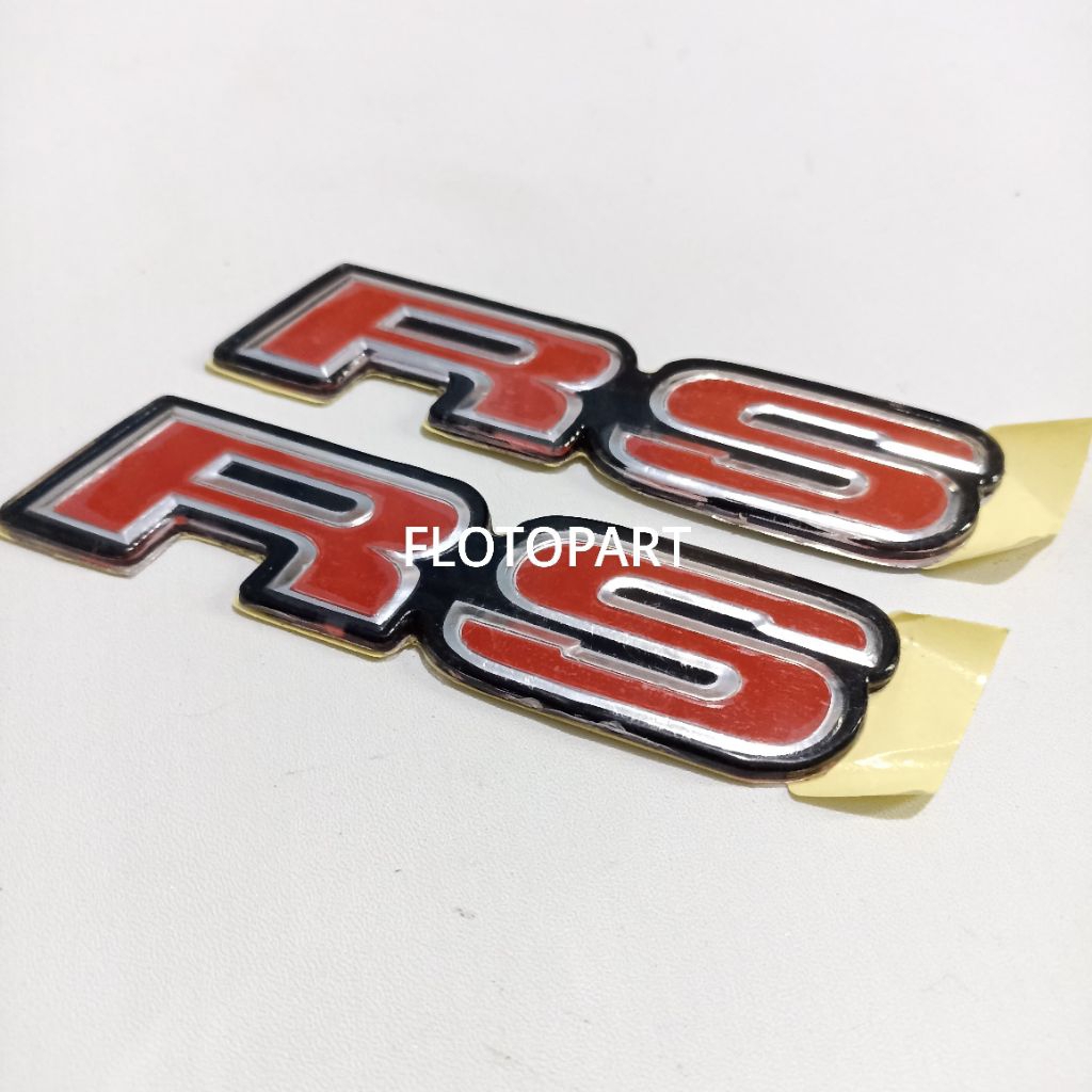 Emblem Logo Tulisan Rs Merah Mobil Honda Sudah dilengkali Lem Perekat