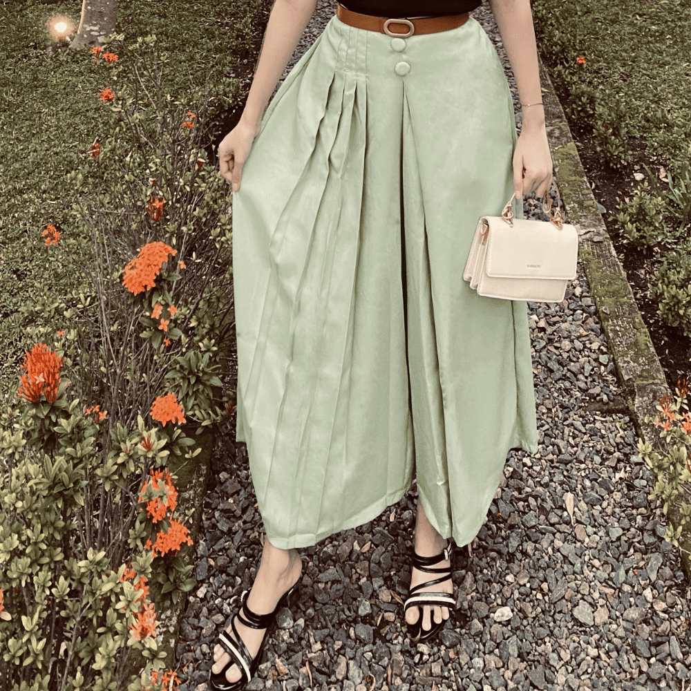 Husna Kulot Pleats Celana Kulot Wanita Bahan Moscrepe Premium Tampilan Elegan