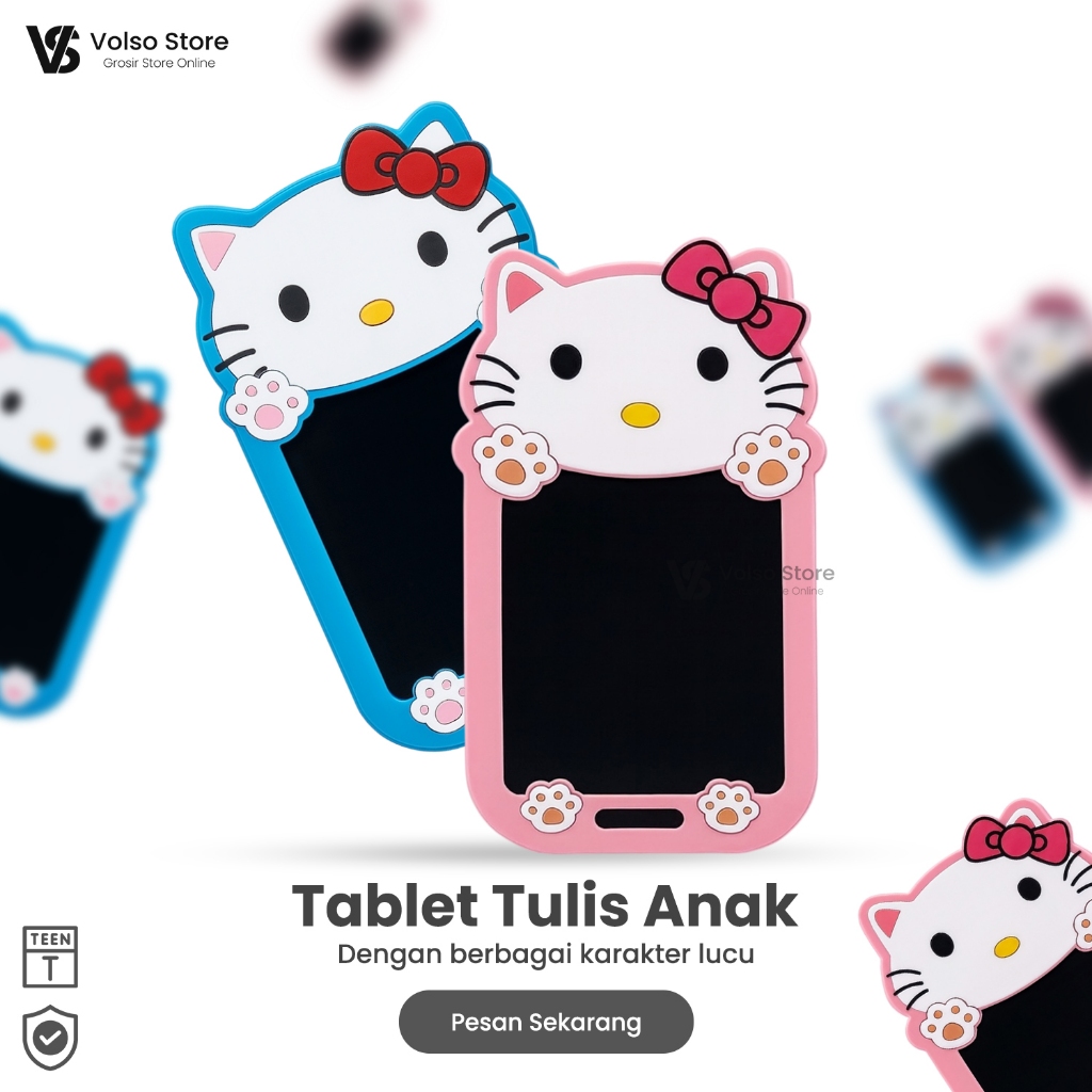 LCD Drawing Tablet Karakter Hello Kitty Papan Tulis Anak Magic Board Mainan Edukasi Menggambar