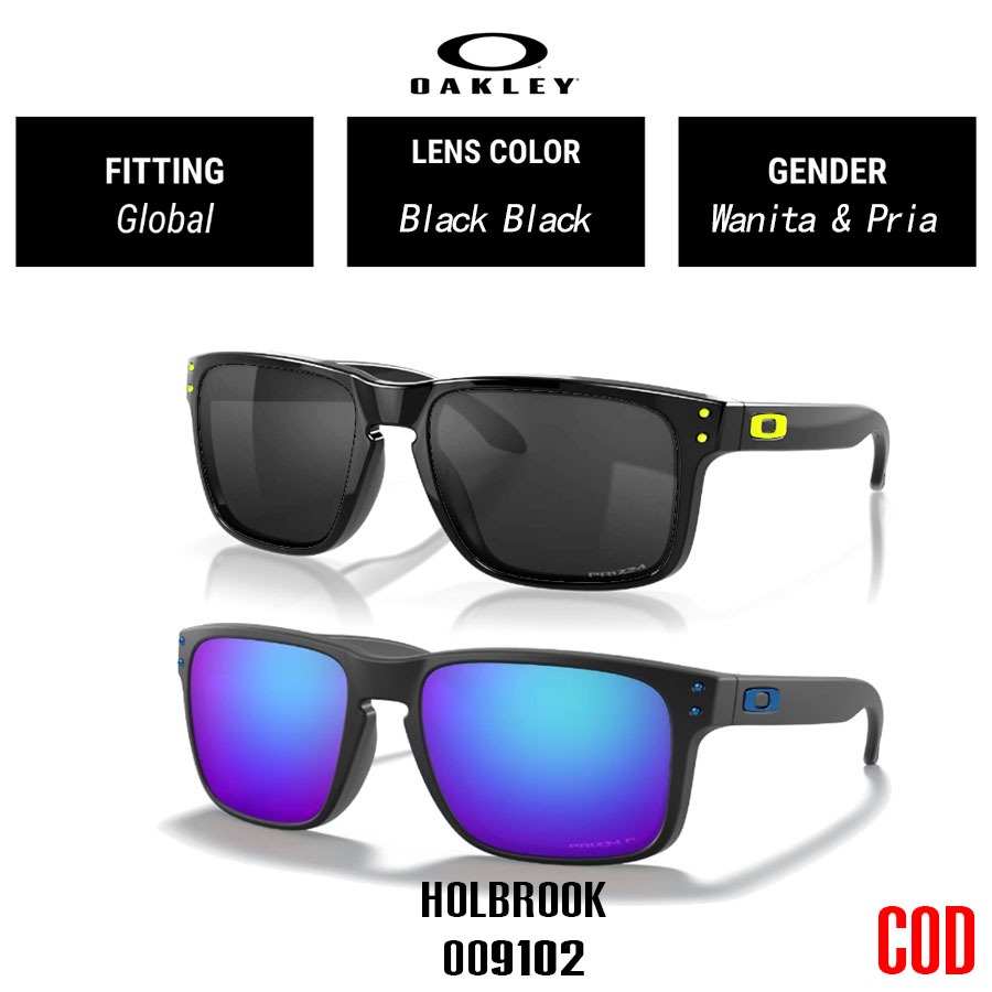 Kacamata Hitam Oakley Original Sunglasses HOLBROOK OO9102 Polished Black Wanita Pria OO9244