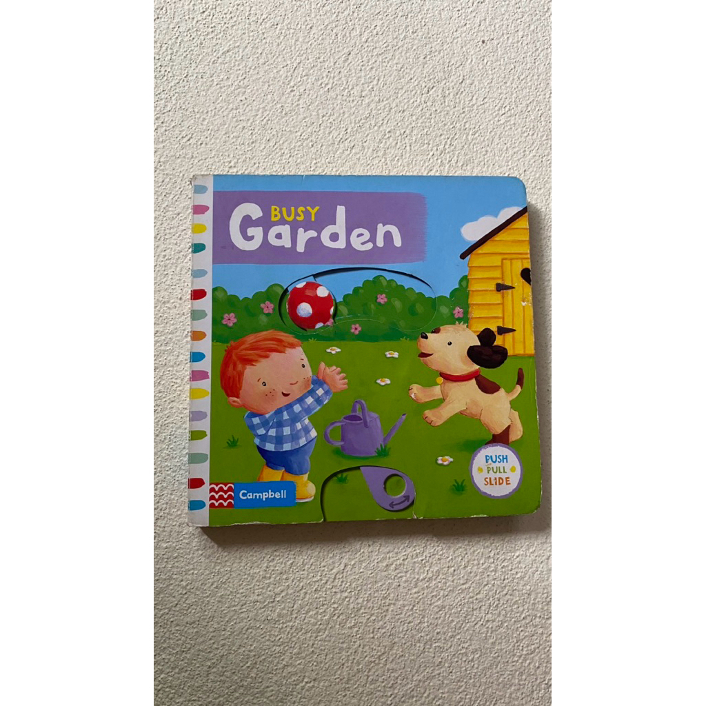 [PRELOVED] GARDEN PUSH PULL SLIDE BOARD BOOK BUSY BOOK ANAK BUKU EDUKASI Bahasa Inggris