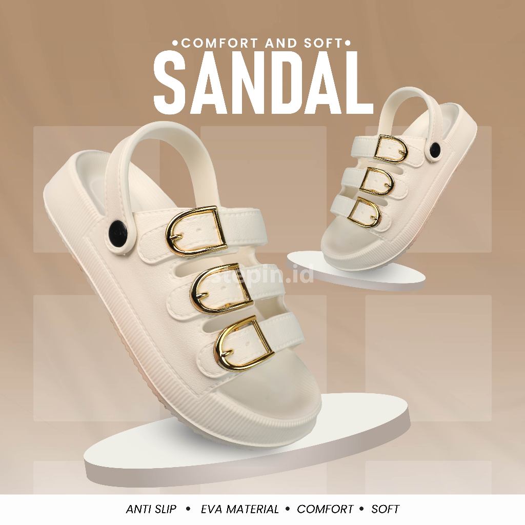 Sandal Wedges Wanita Elegan 2510L Sandal Korea Stylish Dengan Bahan Karet Eva Tebal Ringan