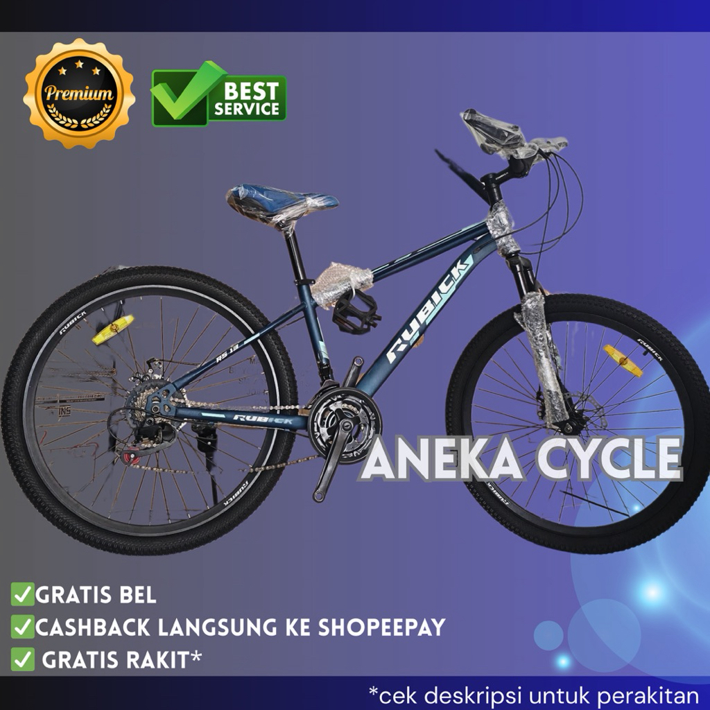 Sepeda Gunung MTB Rubick R5 13 26 Inch Rem Double Cakram Speed 7x3 Frame Steel