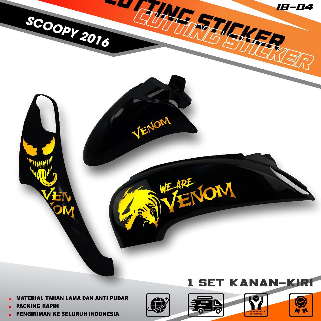 STRIPING CUTTING HONDA SCOOPY 2014 - 2016 MOTIF VENOM || STICKER CUTTING ANTI PUDAR MANTAP