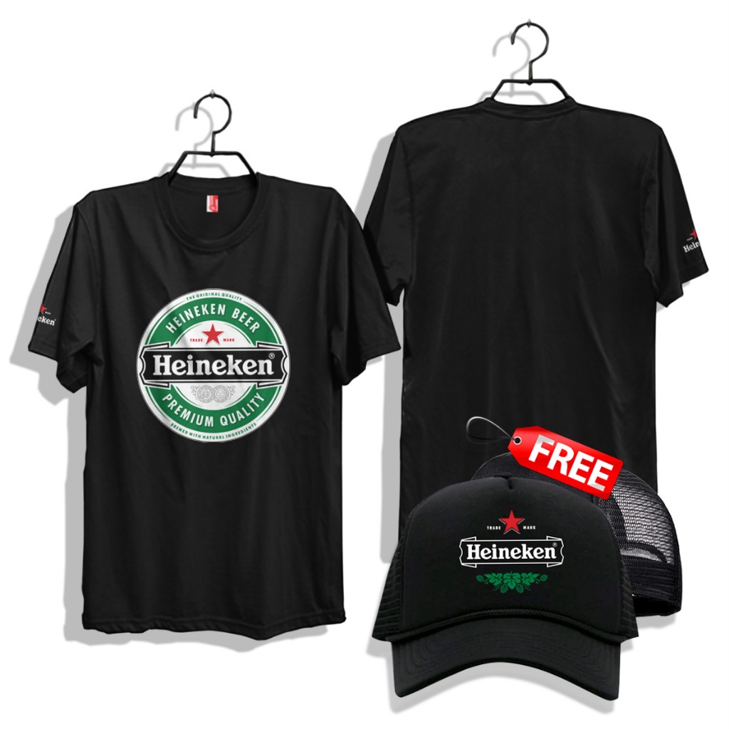 Kaos Heineken Beer Premium Quality - Baju Distro Pria & Wanita Basic Cotton Combed 30S