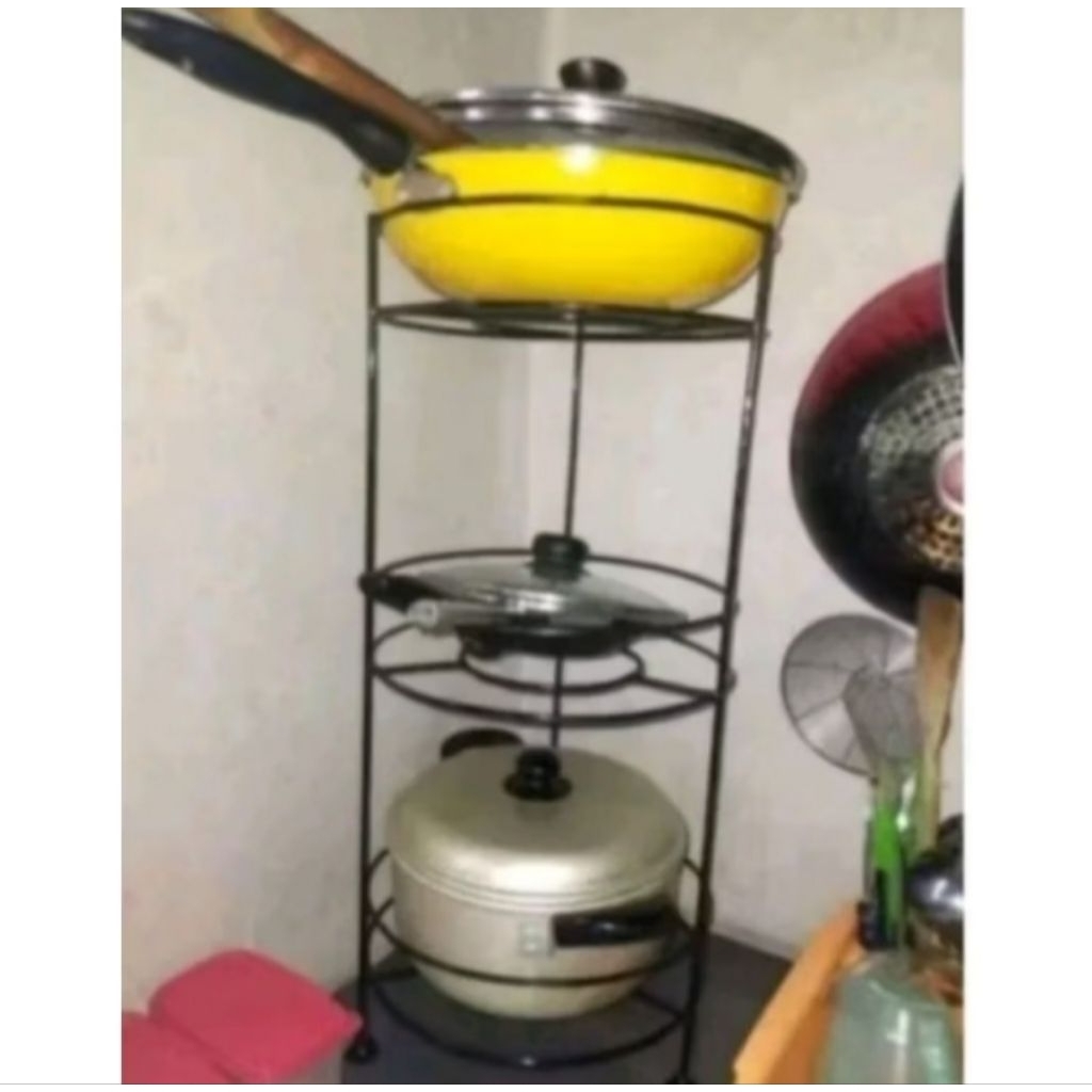 Rak susun tempat panci wajan ceret astetic dan rapi