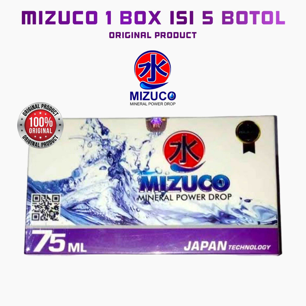 MIZUCO MINERAL POWER DROP | MIZUKO ALKALI | ANTI KANKER | STROKE | 1 BOX ISI 5 BOTOL