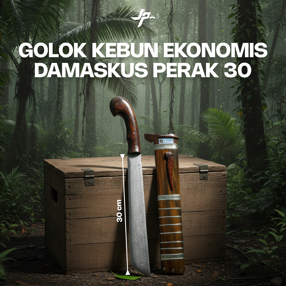 Juragan Pisau | Golok Pisau Kebun Damaskus Baja Per Asli Sup9 Super Tajam dan Kuat Tebas Kayu Bambu