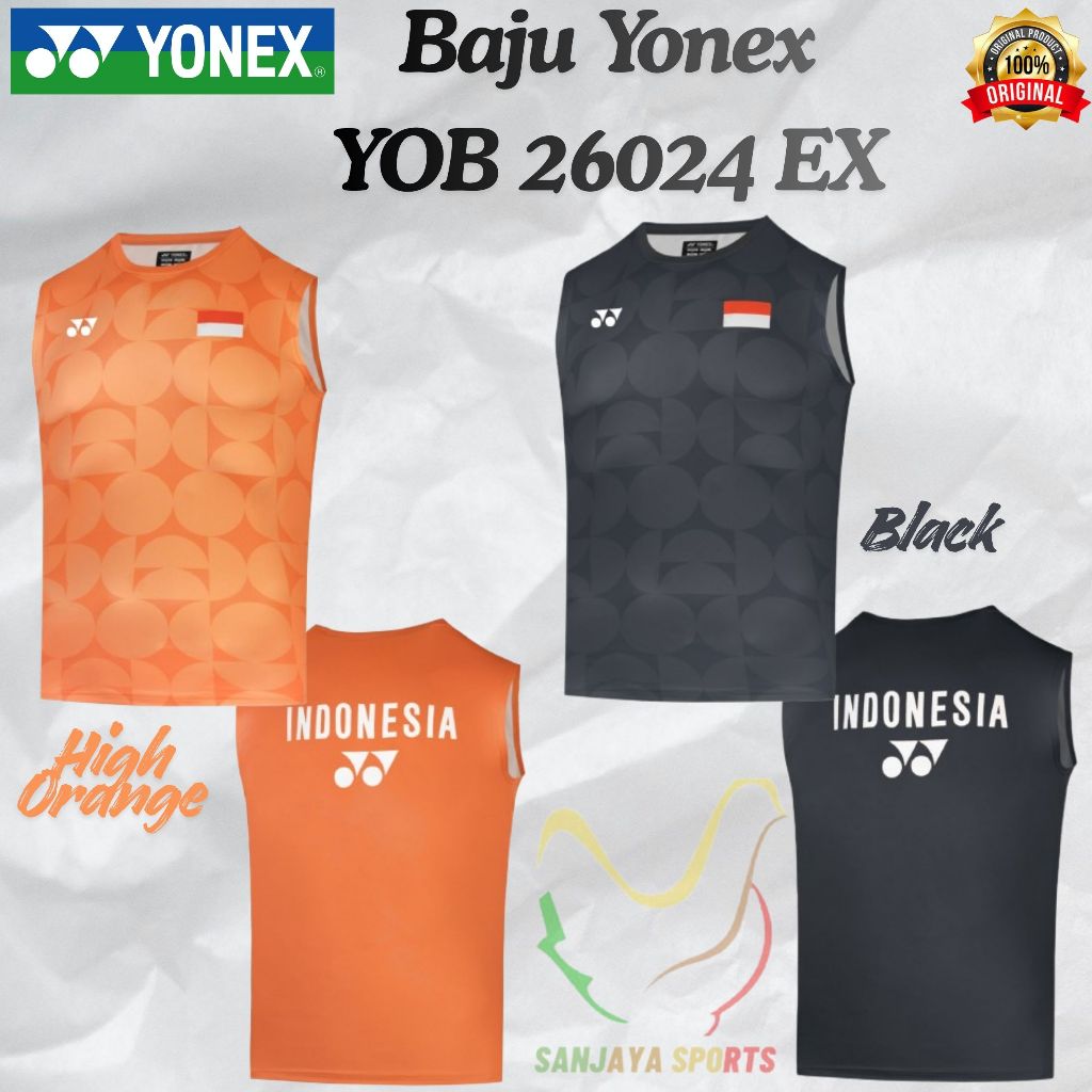 New Kaos / Jersey Yonex Badminton Sleeveless YOB 26024 EX ORIGINAL