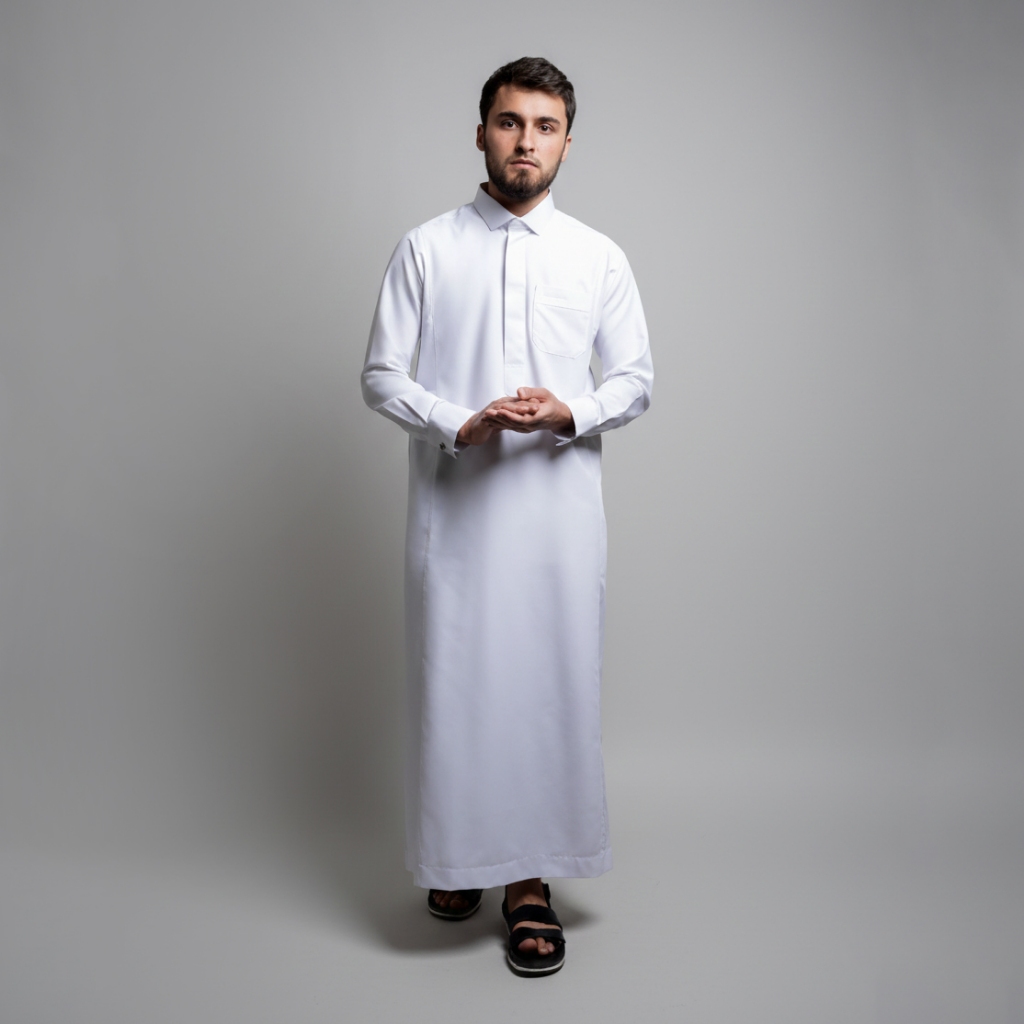 SAMASE Jubba Saudi Prince King U079 Panjang Gamis Pria Muslim Navy Bahan Spun Premium