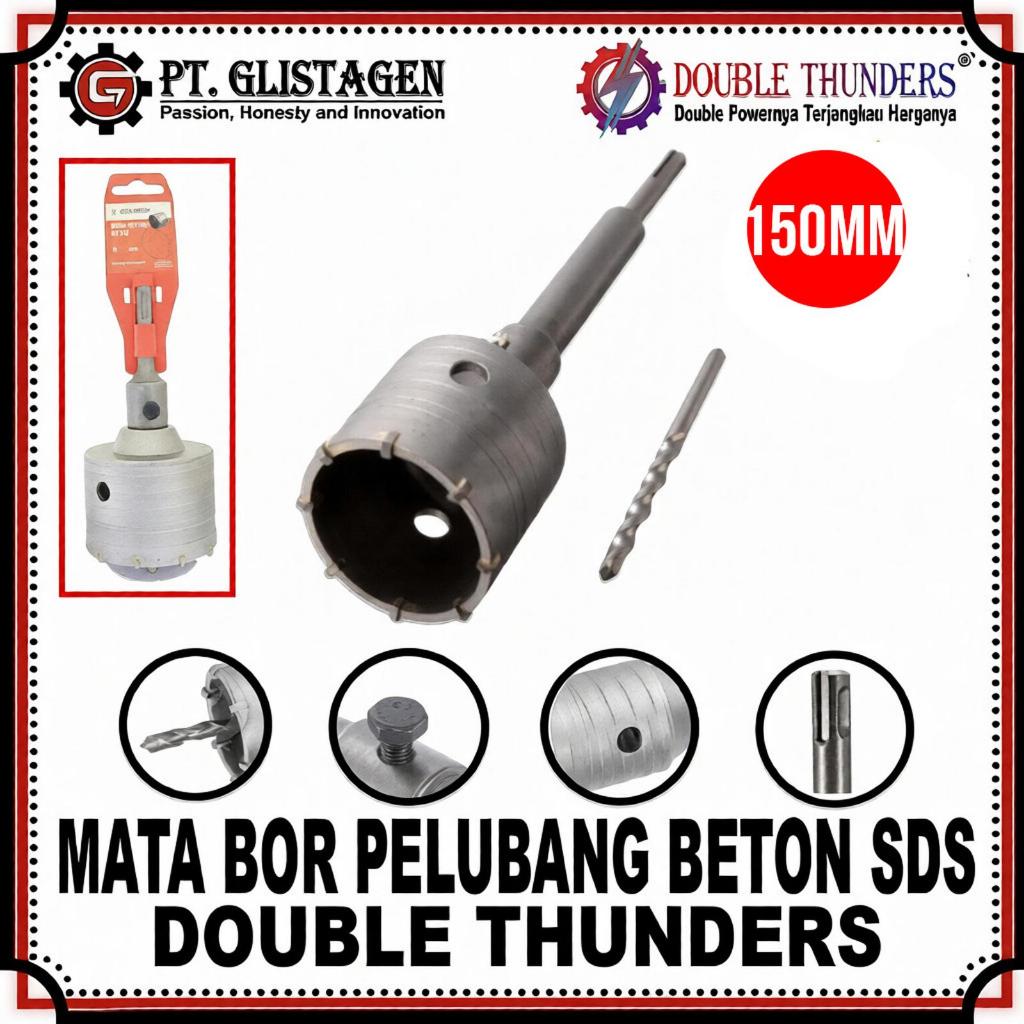 Double Thunders Hollow Core Drill SDS 150mm Mata Bor Beton Hole Saw Pelubang Tembok 150 mm