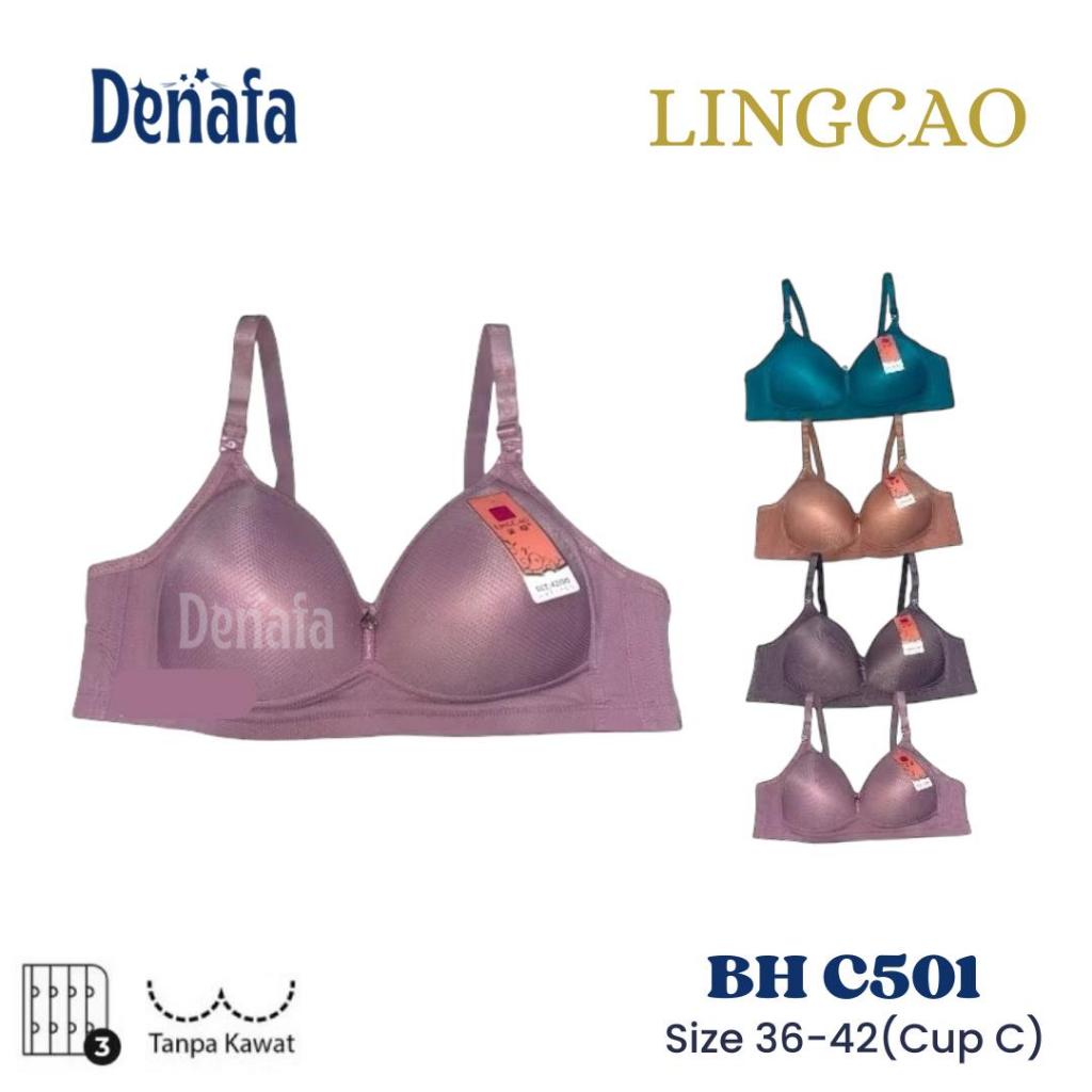 BH LINGCAO C501 SIZE 36-42 TANPA KAWAT KAIT 3 CUP C BUSA SEDANG