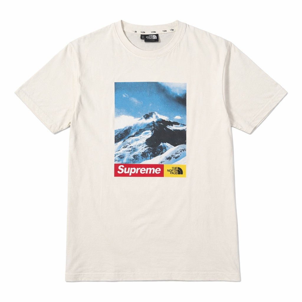 Kaos Supreme x The North Face Mountain Tee Putih Size M – Kondisi Baik (Preloved)