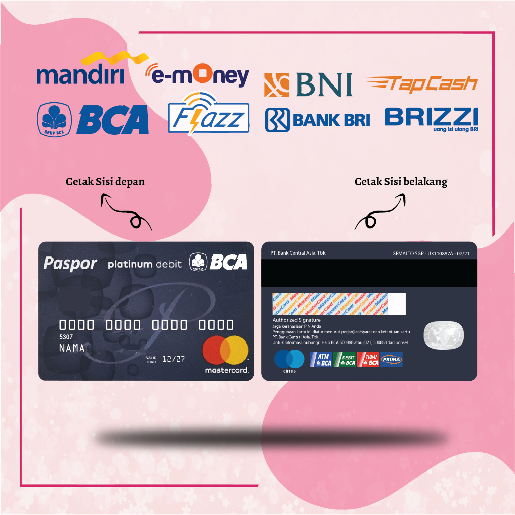 EMONEY E TOLL BCA FLAZZ BCA GEN 2 DESIGN BCA CREDIT CARD PLATINUM E MONEY FLAZZ BCA TERBARU - 2 SISI