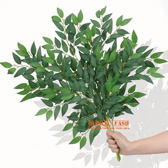 Daun Beringin Artificial / hiasan dinding daun palsu Beringin plastik / Ranting Daun Beringin Juntai