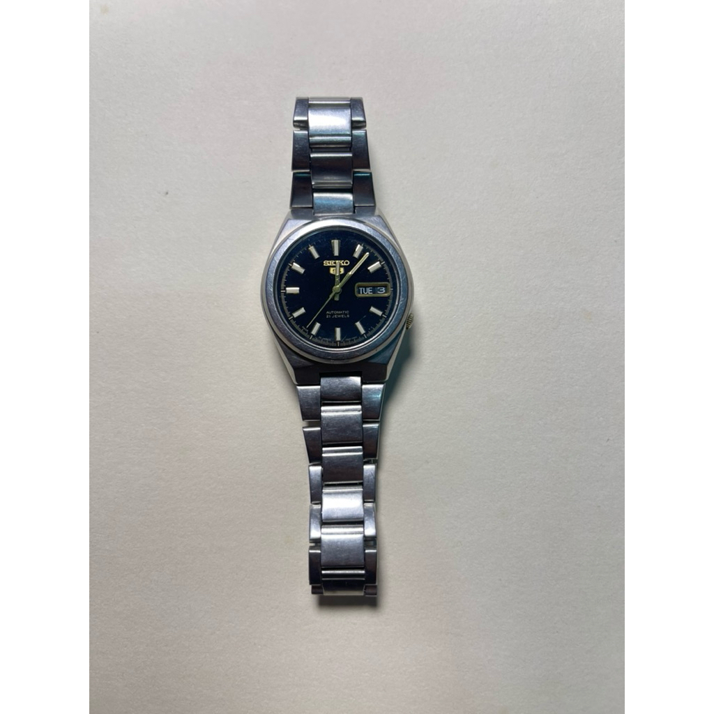 jam tangan second seiko5 original black dial cal.7s26