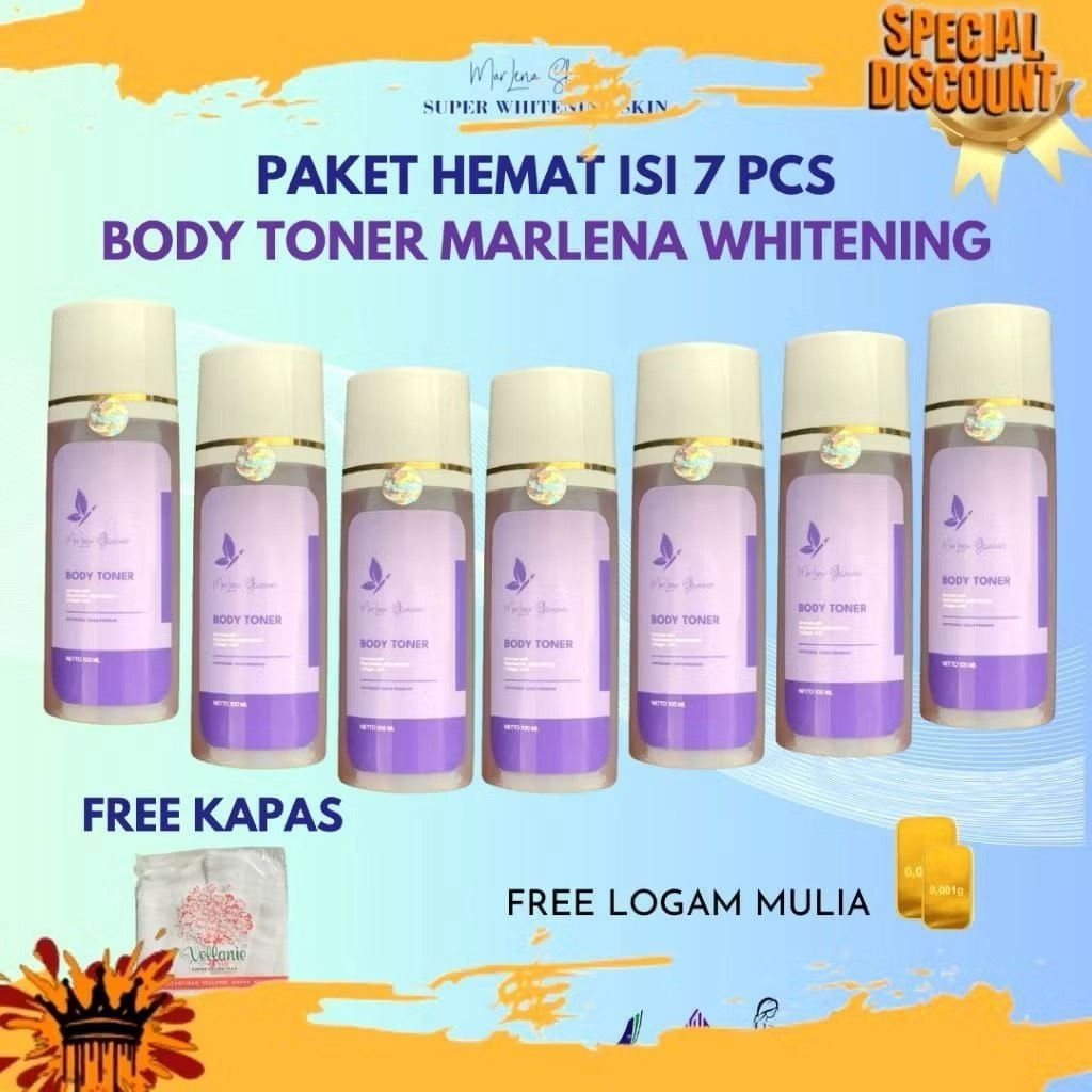 7 PCS) TONER MARLENA KELUPAS BADAN BPOM Mengangkat Sel Kulit Mati