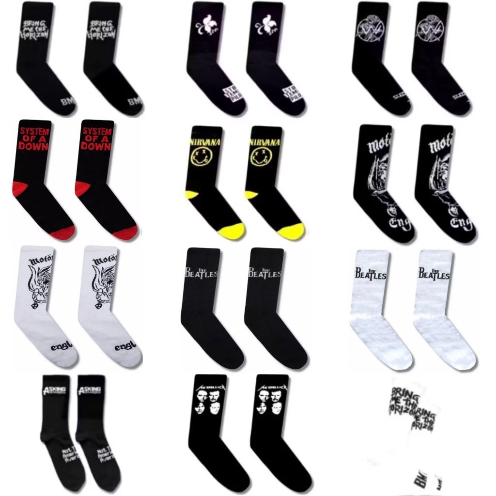 SALE‼️Kaos Kaki Band Metal BMTH NIRVANA - Kaos Kaki Oldschool