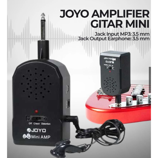 amply mini gitar portable efek clean & distorsi  praktis kenceng suaranya